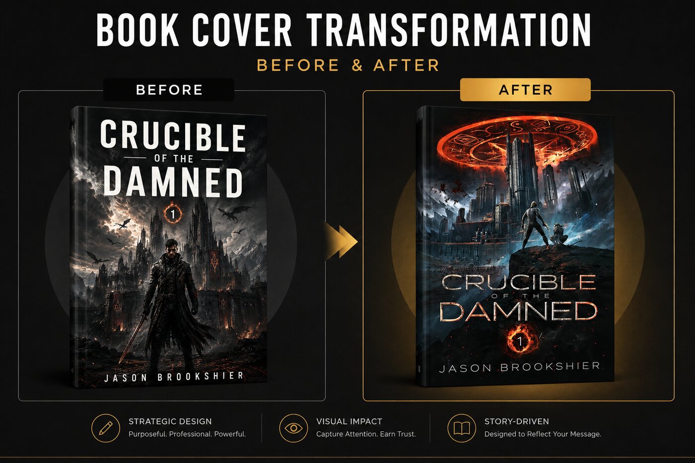 Crucible of the Damned book cover transformation